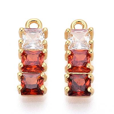 Brass Micro Pave Cubic Zirconia Charms