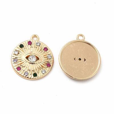 Rack Plating Eco-friendly Alloy Rhinestone Pendants