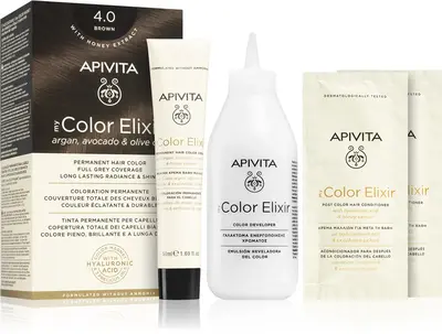 Apivita My Color Elixir ammonia-free hair dye color 4.0 brown