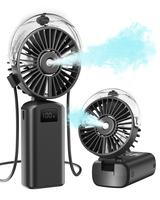 GAIATOP Portable Misting Fan, 180° Foldable Handheld, 3-Speed USB Rechargeable with LED Display, Water Mist Spray, Mini Pers...
