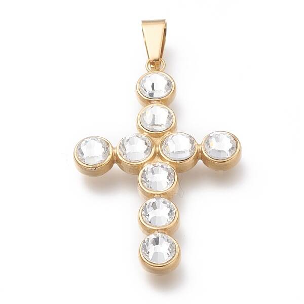 304 Stainless Steel Rhinestone Big Pendants