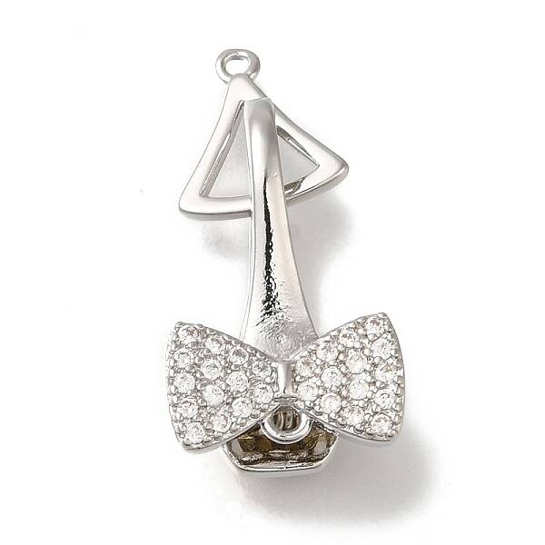 Brass Micro Pave Clear Cubic Zirconia Fold Over Clasps