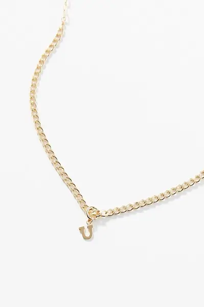 Rhett Initial Necklace | Metal Color: Gold | Style: U