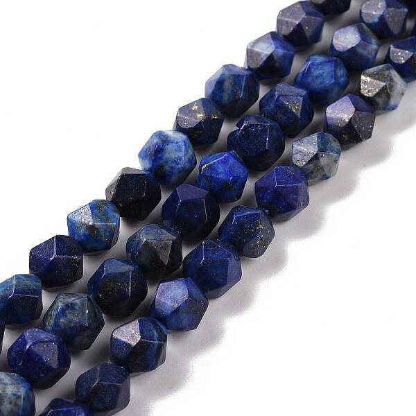 Faceted Natural Gemstone Lapis Lazuli Bead Strands