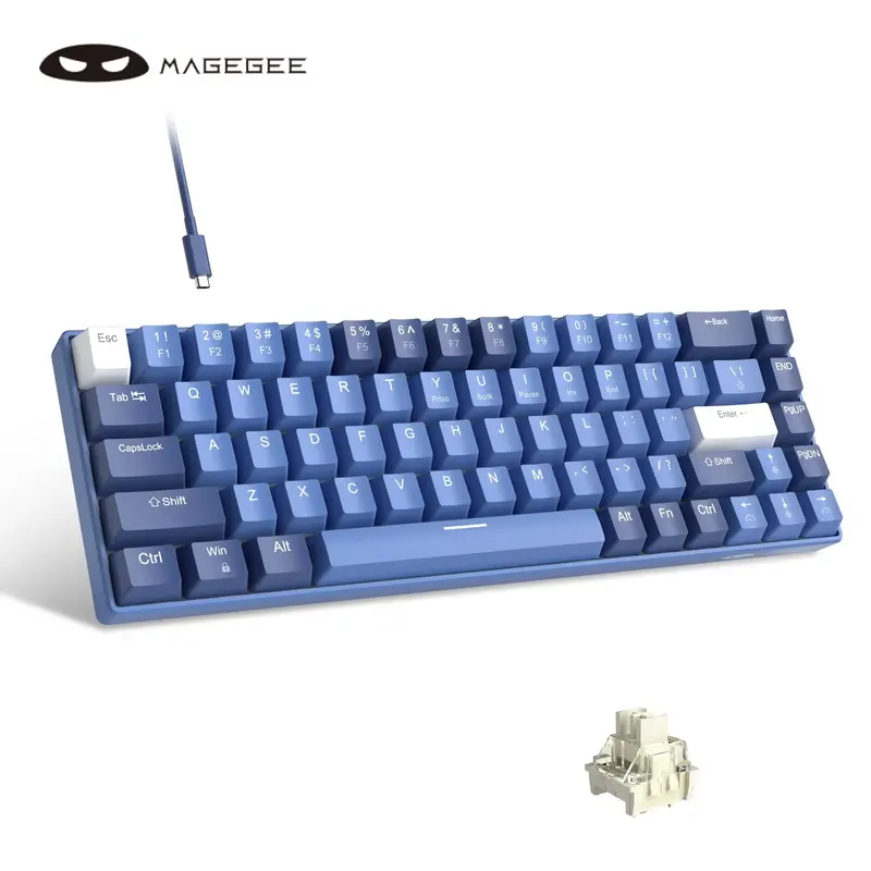 MageGee MK-BOX 60% RGB Wired Mechanical Keyboard, Hot-swappable with Customized Switches Creamy Keyboard, Small Compact 68 Ke...