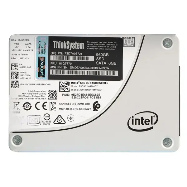7SD7A05721 Lenovo 960GB Triple-Level Cell SATA 6Gb/s Hot Swappable 2.5-Inch Solid State Drive for Think System