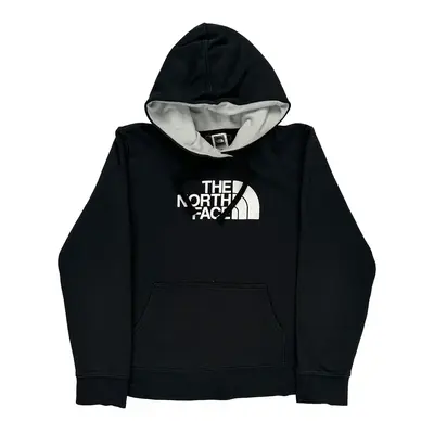 The North Face Spellout Hoodie - Large Black Cotton Blend