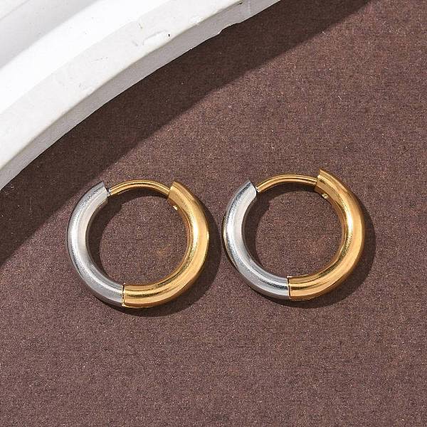 304 Stainless Steel Two Tone Hoop Earrings