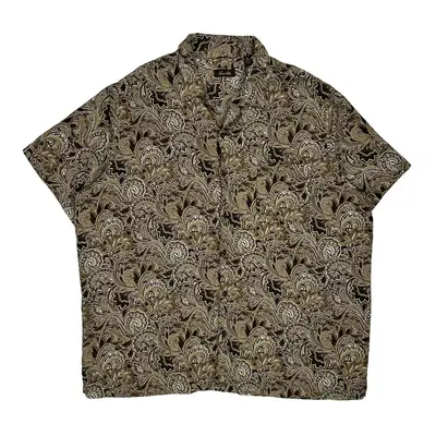 Tasso Elba Short Sleeve Shirt - 2XL Multicoloured Silk Blend