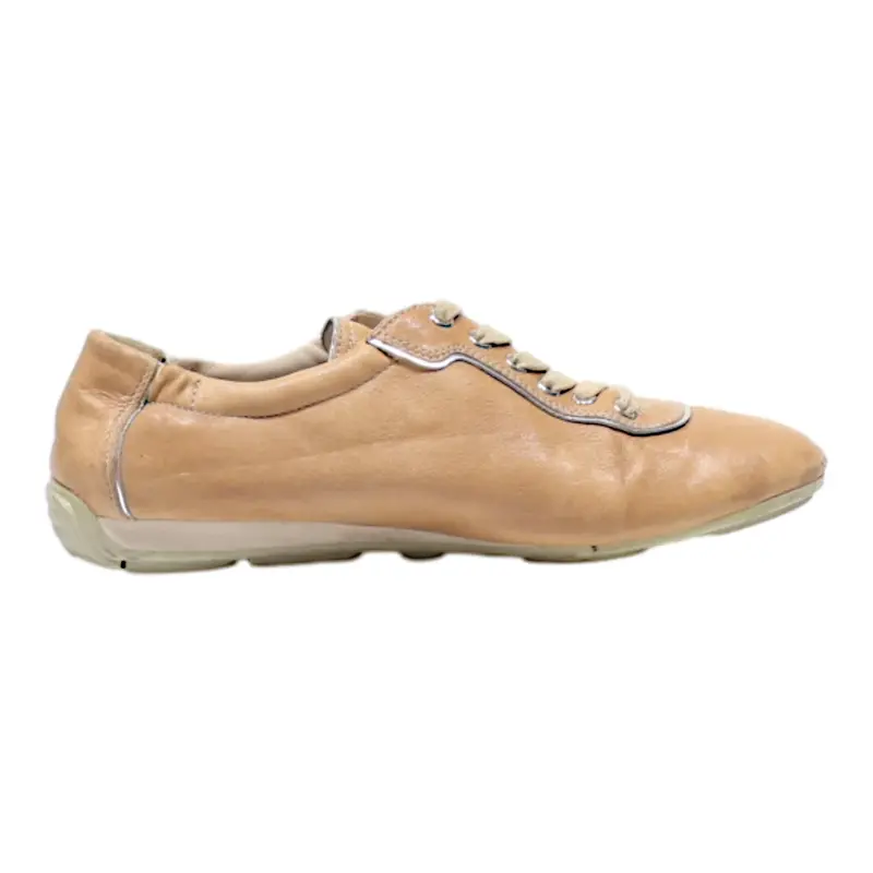 PRADA Low Top Trainers Brown Leather Womens UK 5