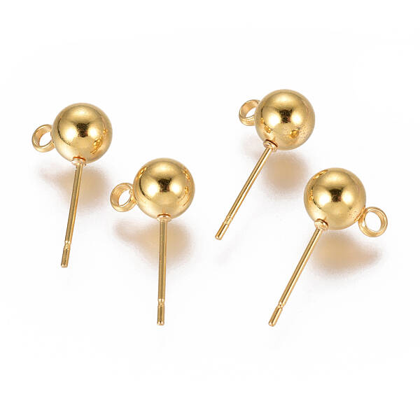 PVD Vacuum Plating 304 Stainless Steel Ear Stud Components