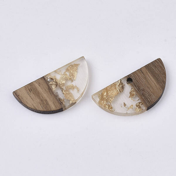 Transparent Resin & Walnut Wood Pendants