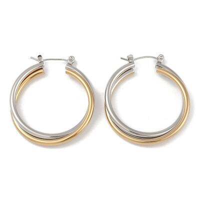 Ion Plating(IP) 201 Stainless Steel Hoop Earrings