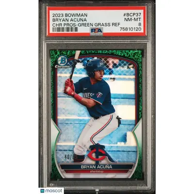 Bryan Acuna PSA 2023 Bowman Chrome Prospects #BCP37 CHR Pros Green Grass Ref 8