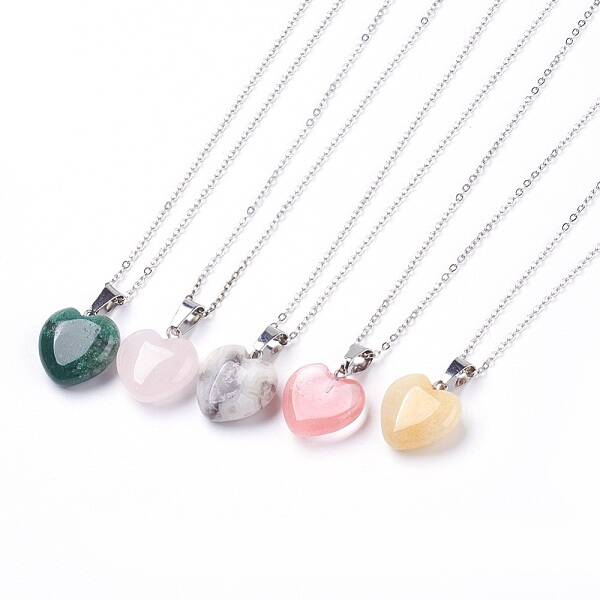 Natural & Synthetic Gemstone Pendant Necklaces