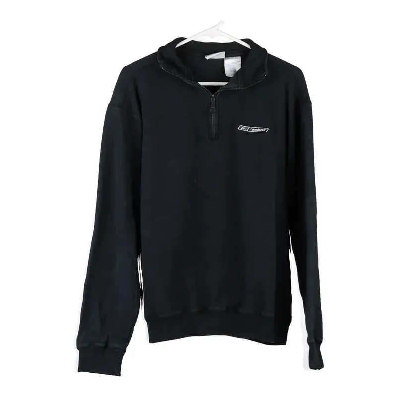 Reebok 1/4 Zip - Large Black Cotton