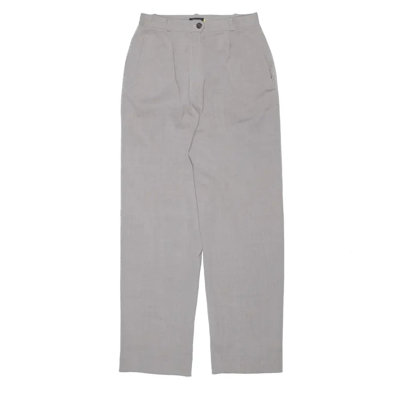 TRANS WORK Grey Relaxed Straight Trousers Womens W23 L25