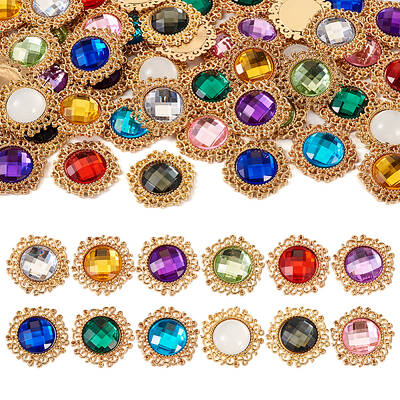 48Pcs 12 Colors Glass Cabochons