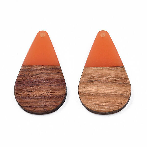 Transparent Resin & Walnut Wood Pendants