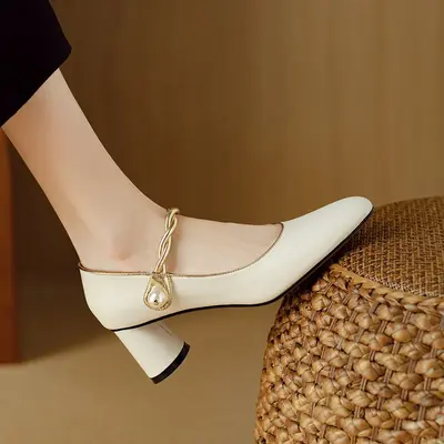 CHIKO Addyson Round Toe Block Heels Mary Jane Shoes