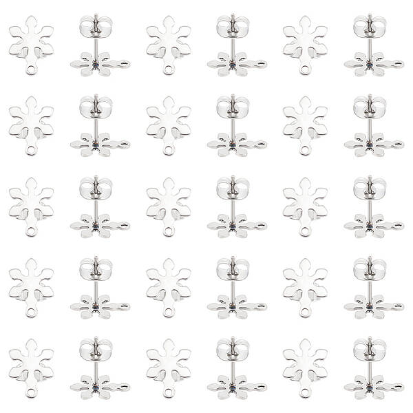 201 Stainless Steel Stud Earring Findings with Hole