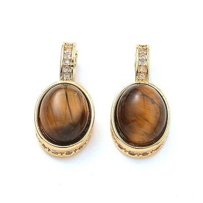 Brass Tiger Eye Pendants