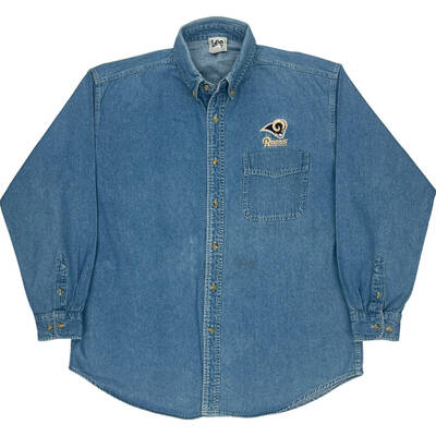 Lee Sport Los Angeles Rams NFL Denim Shirt - Large - Blue Cotton