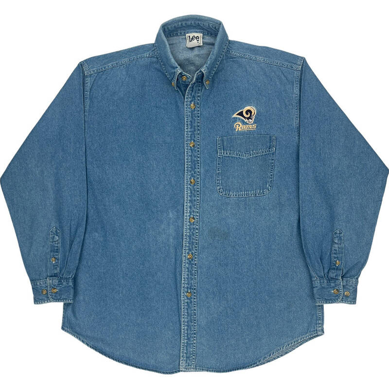 Lee Sport Los Angeles Rams NFL Denim Shirt - Large - Blue Cotton