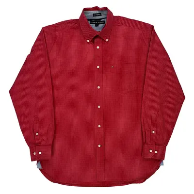 Tommy Hilfiger Checked Shirt - Medium Red Cotton