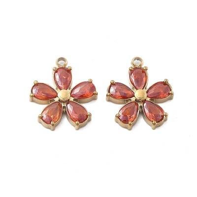 304 Stainless Steel Micro Pave Cubic Zirconia Charms