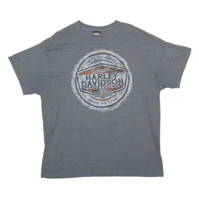 HARLEY DAVIDSON Mens Biker T-Shirt Grey XL