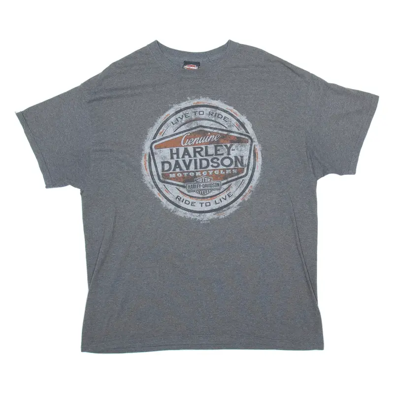 HARLEY DAVIDSON Mens Biker T-Shirt Grey XL