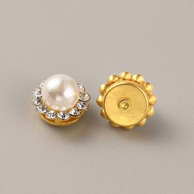 Flower Plastic Rhinestone Ornament Accessories