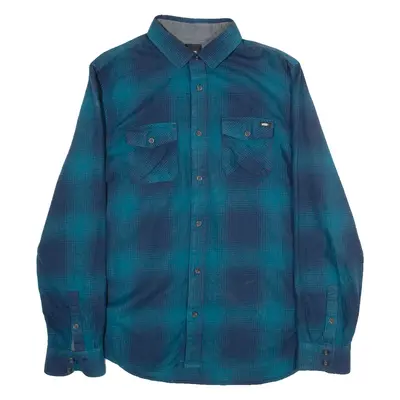 VANS Classic Fit Mens Shirt Blue Check Long Sleeve S