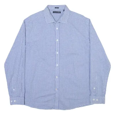 TOMMY HILFIGER Mens Shirt Blue Check Long Sleeve XL