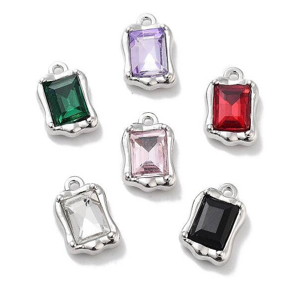 Rack Plating Alloy Rhinestone Charms