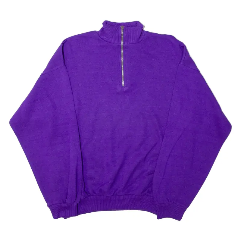 SWITCHER Mens Sweatshirt Purple 1/4 Zip M