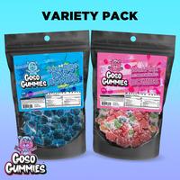 Goso Gummies | Sour Blue Razz + Sour Pink Lemonade Gusher Bombs - 12oz Duo Pack