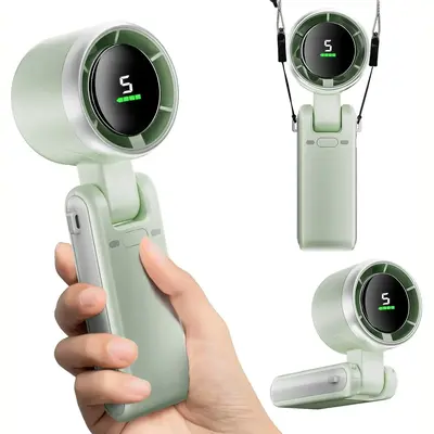 Portable Handheld Turbo Fan, 5 Gear Wind Rechargeable Fan, 3600mAh Battery Operated Fan, Air Turbo Tech Cooling Fan for Outdo...