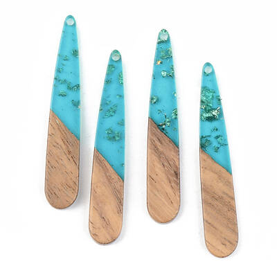 Transparent Resin & Walnut Wood Pendants