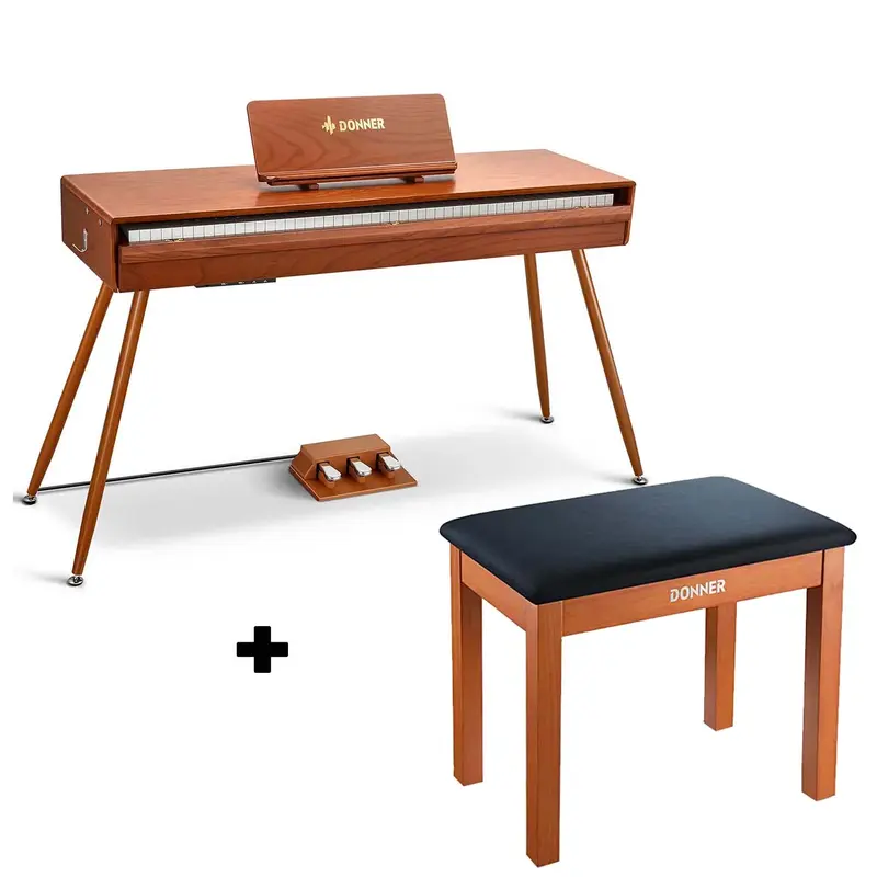 Donner DDP-80 PRO Solid Wood Digital Piano - Piano+Wooden Bench