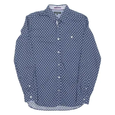 TED BAKER Mens Shirt Blue Spotted Long Sleeve XS