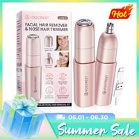 Facial - Nose Hair Remover: 2 in 1 Painless Electric Shaver and Nose Trimmer - Rechargeable Hair Removal Tool Smooth Comfort