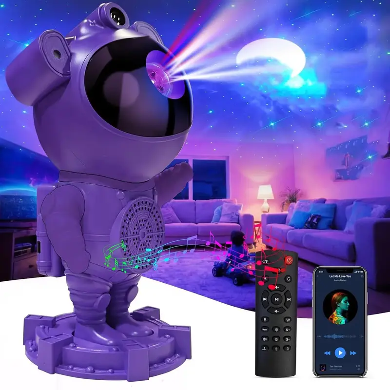 Astronaut Design Galaxy Star Projector, Galaxy-Projector with BT Speaker, 360° Adjustable Star Galaxy-Projector, Gift Choi...
