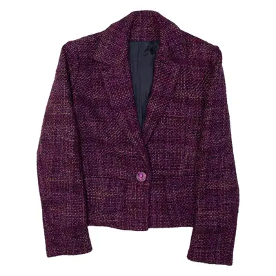 Blazer Knit Jacket Purple 90s Womens S