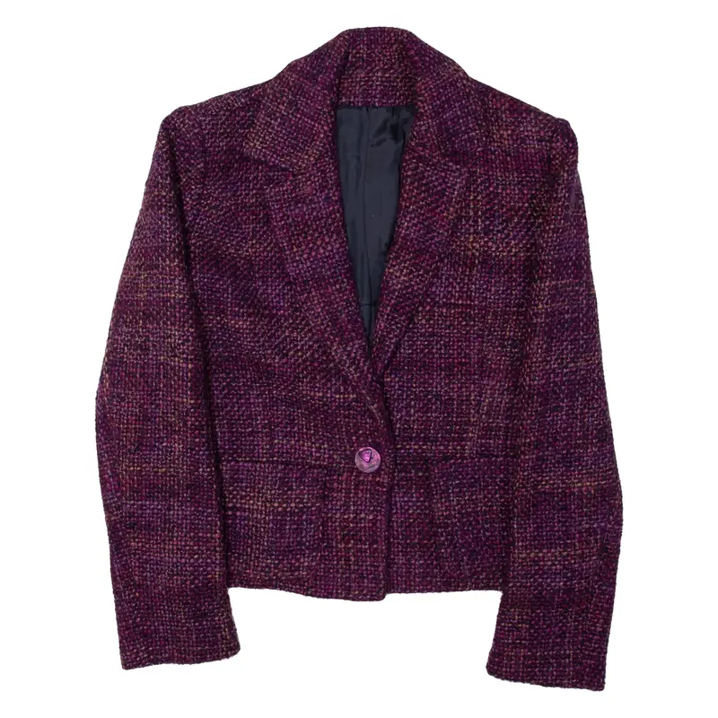 Blazer Knit Jacket Purple 90s Womens S