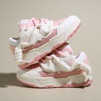 Women's 2025 Colorblock Patchwork Bootlace Worm Lace Up Low Top Sneakers, Casual Comfortable Sports Shoes, Designer Casual Sn...