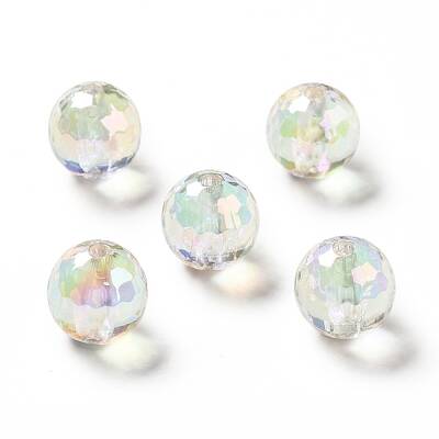 Two Tone UV Plating Rainbow Iridescent Acrylic Beads