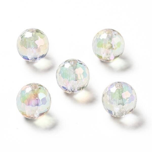 Two Tone UV Plating Rainbow Iridescent Acrylic Beads