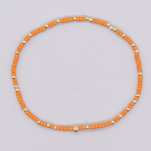 Bohemian Style Rainbow Glass & Brass Beaded Handmade Fashion Women's Bracelet